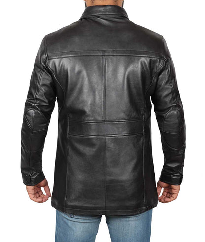 Mens Black Leather Car Coat Buy