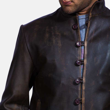 Mens Drakeshire Brown Leather Jacket Sale