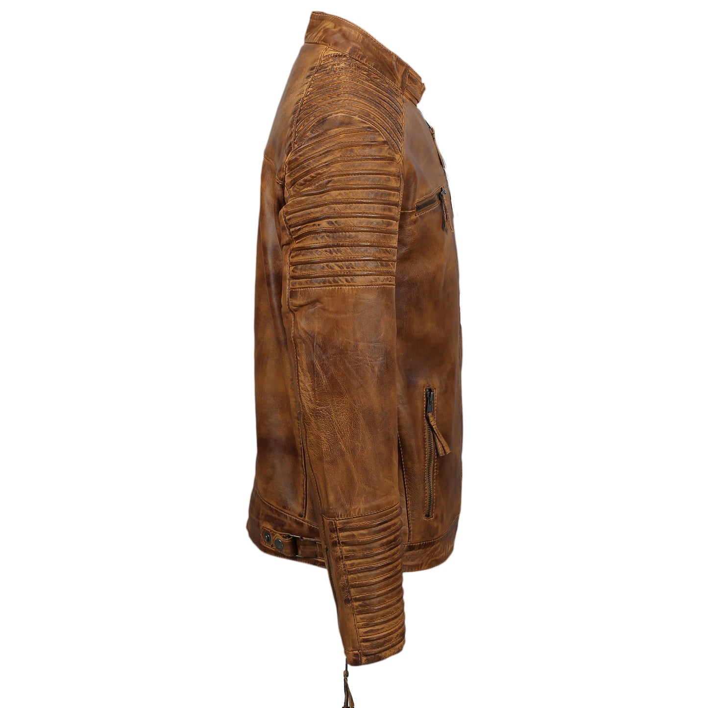 Mens Fraser Racer Biker Leather Jacket For Sale