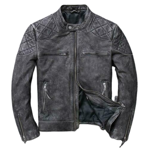 Mens Genuine Leather Motorbike Fashion Jacket