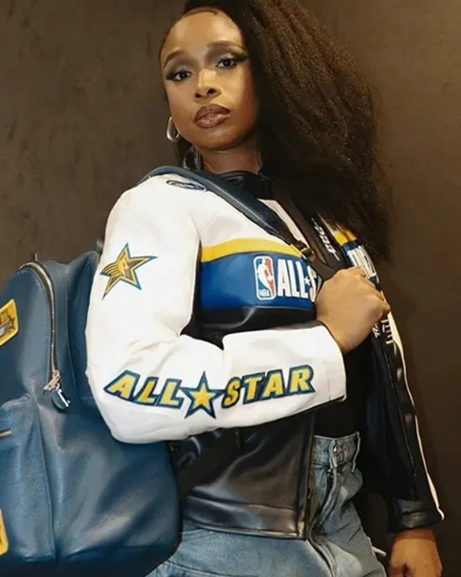 NBA All Star Game 2024 Jennifer Hudson Leather Jacket