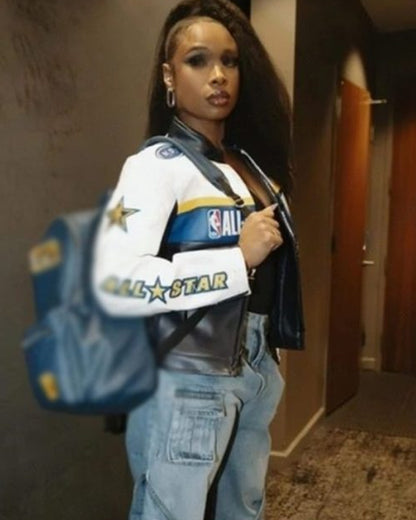 NBA All Star Game Jennifer Hudson Leather Jacket 