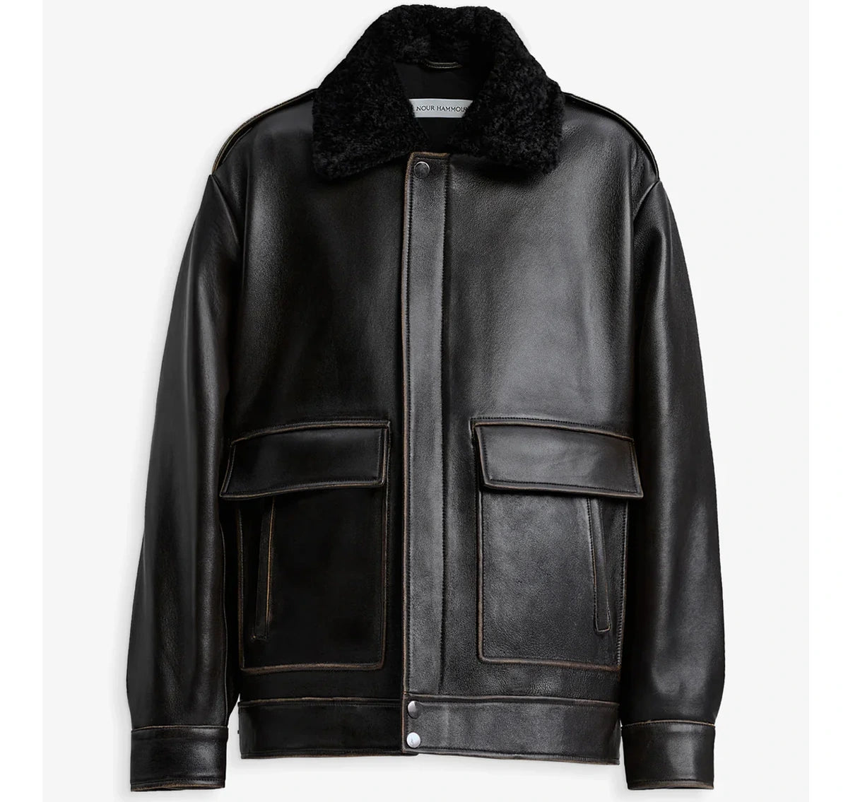 Nour Hammour Leather Jacket Drey