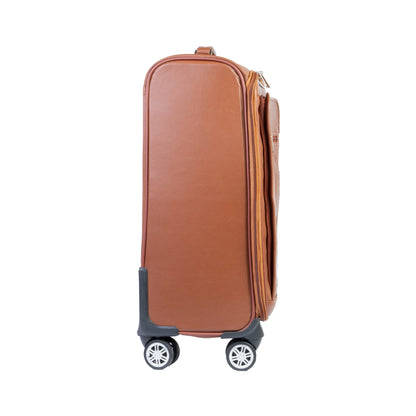 SPIN LEATHER CABIN TROLLEY BAG