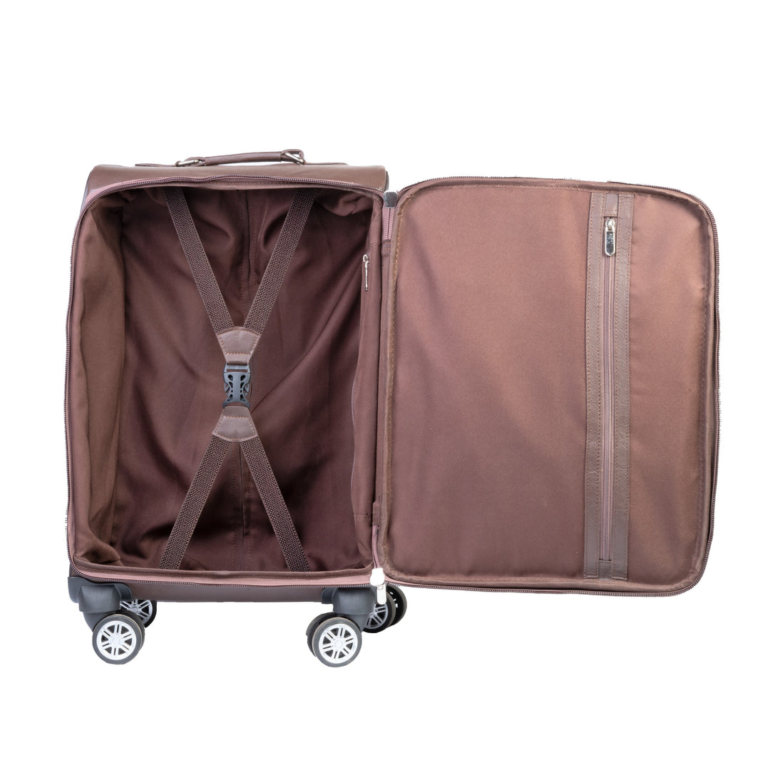 Modern Spin Leather Cabin Trolley Bag