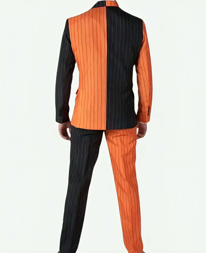 Halloween Pumpkin Orange and Black Pinstripe Suit