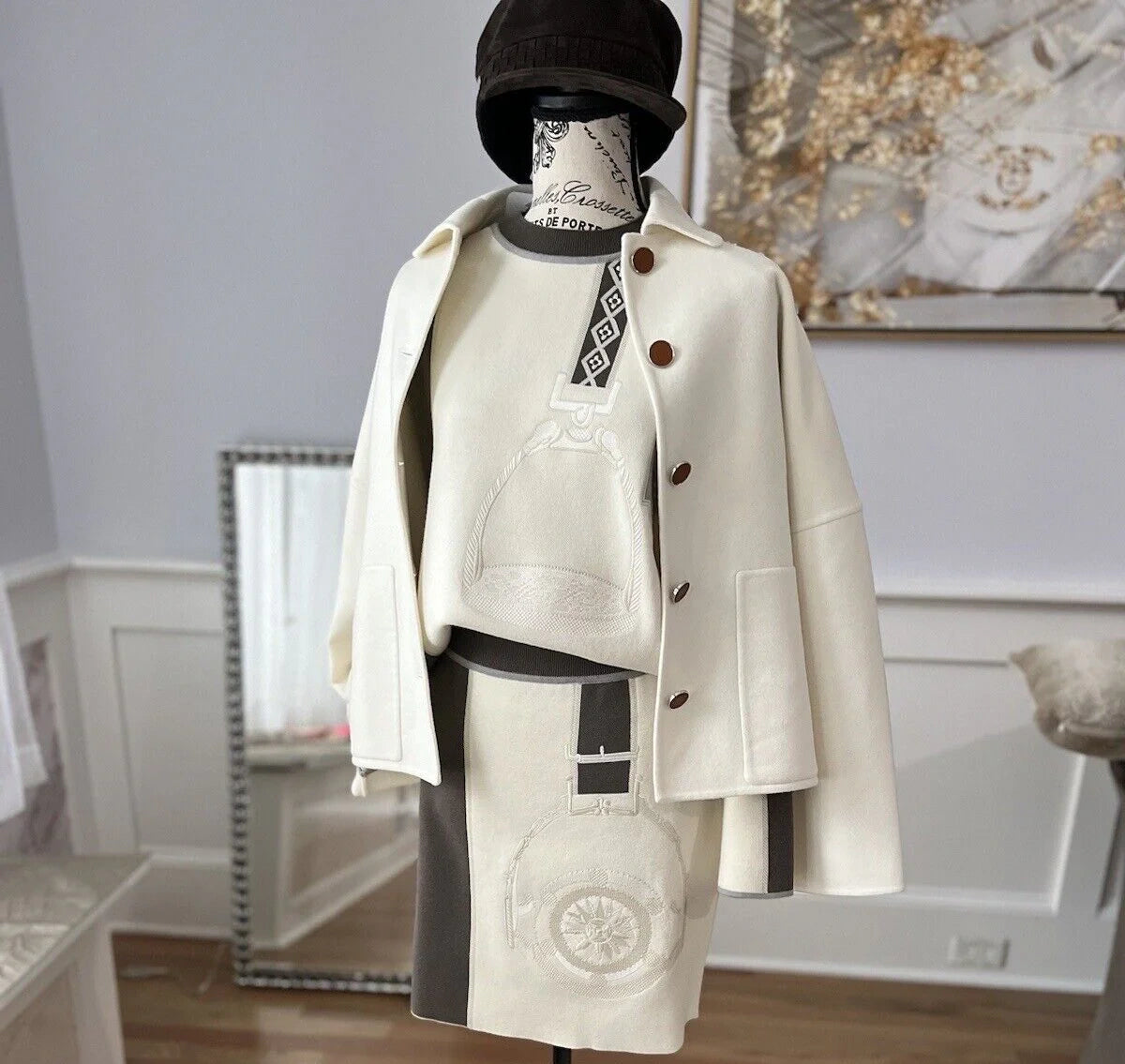 ジャケット・アウター HERMES margiela years cashmere coat 42 00's] Old Hermès Paris Cashmere Mix Wool Belted COAT by