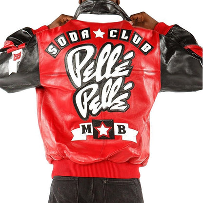 Halloween Jacket - Pelle Red and Black Club Leather Jacket - Zing Apparel 