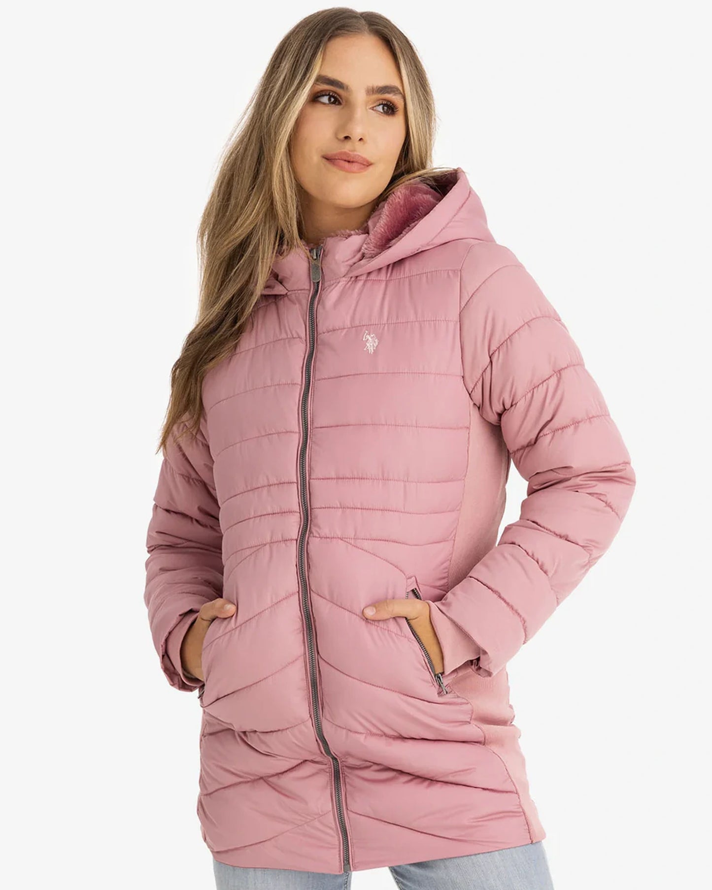 Pink-US-Polo-Puffer-Jacket-Women