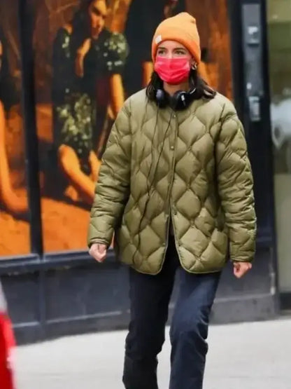 Rare-Objects-Katie-Holmes-Green-Puffer-Jacket