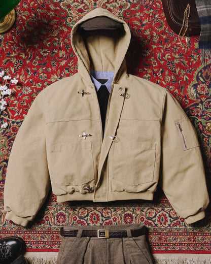 Shinzo-Shige-15oz-Canvas-Clasp-Bomber-Jacket-Beige