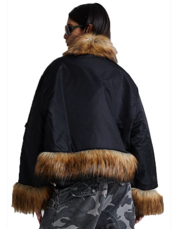 Shop Jaded London Fur Jacket Back