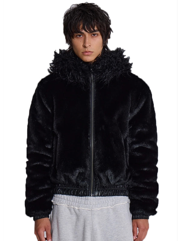 Shop Jaded London Fur Jacket Men