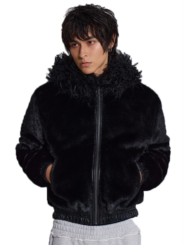 Shop Jaded London Fur Jacket Zip