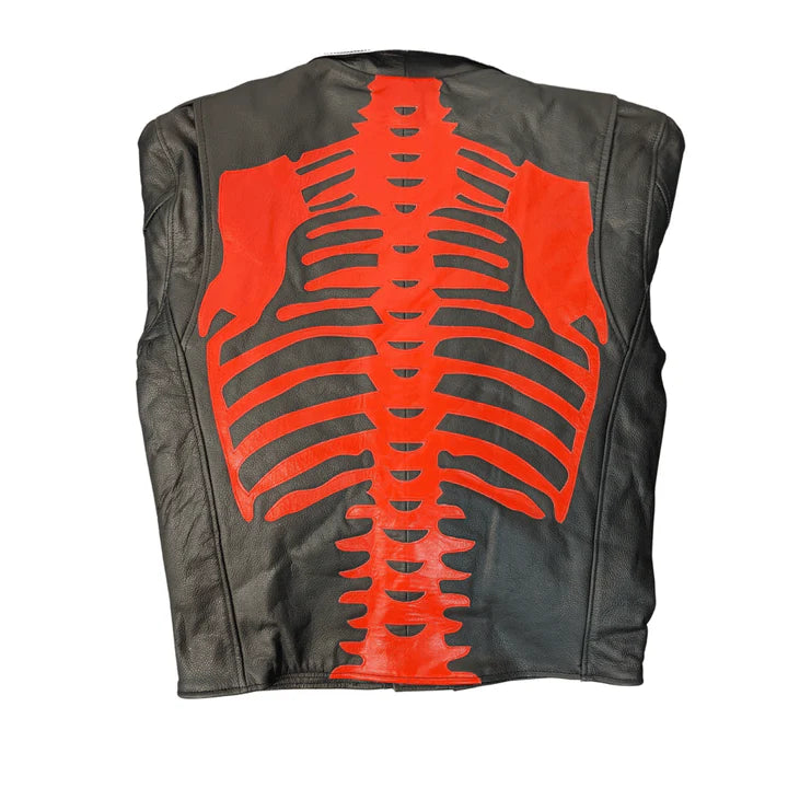 Skeleton-Bones-Red-And-Black-Leather-Jacket