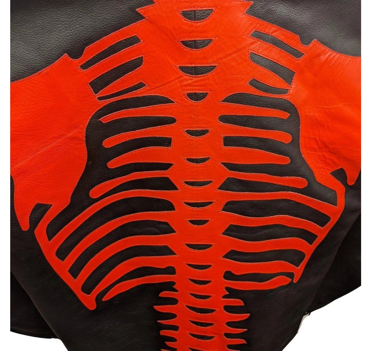 Skeleton-Bones-Red-Leather-Jacket