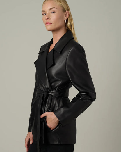 Stylish-Belted-Black-Leather-Women-Jacket