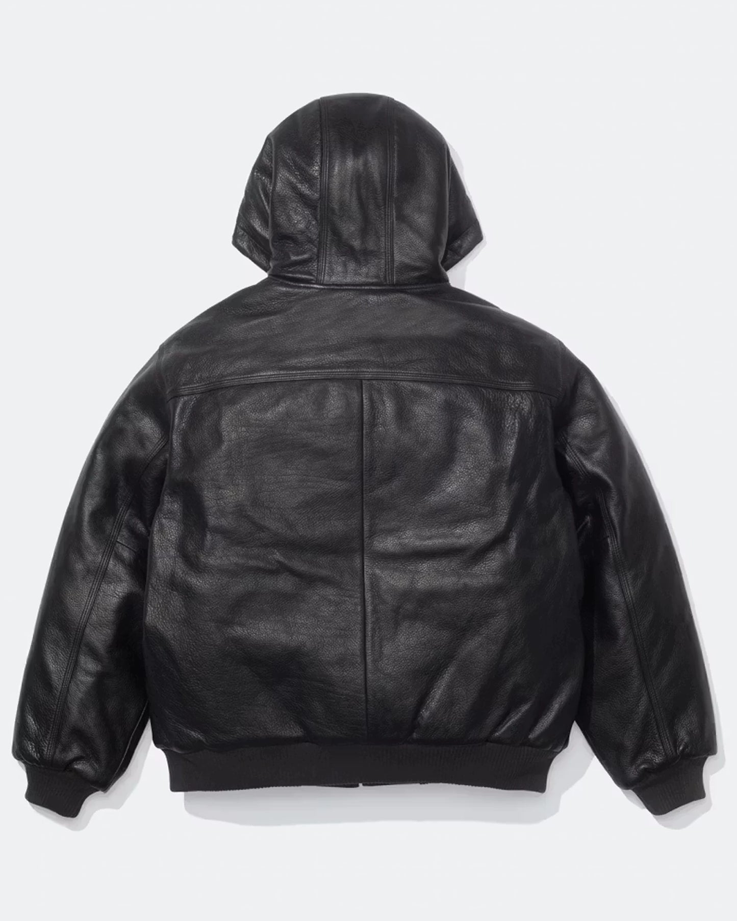Supreme-Dickies-Hooded-Leather-Jacket-Back