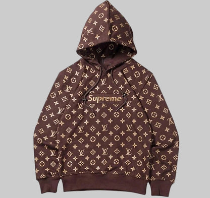 Supreme_LV_Hoodie_Brown