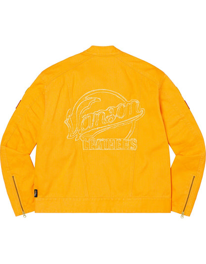 Supreme_Vanson_Jacket_Denim_Yellow_Back