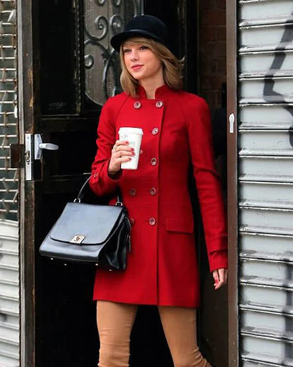 Taylor Swift Red Double Breasted Trench Coat