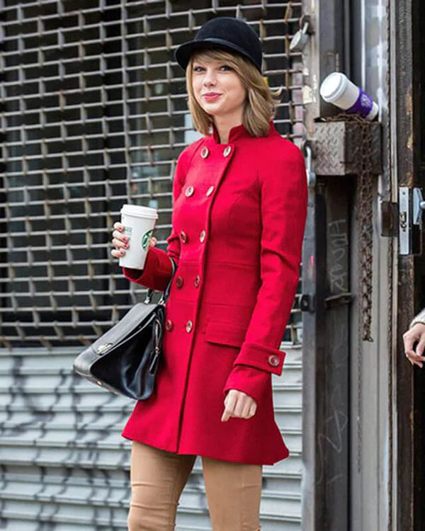 Taylor Swift Red Double Breasted Trench Coat