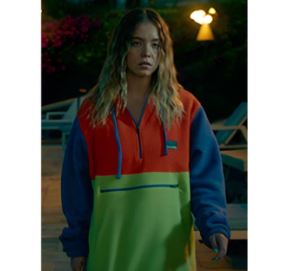 The_White_Lotus_Sydney_Sweeney_Colorblock_Hoodie_Sale