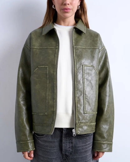 Topshop-Faux-Leather-Zip-Through-Jacket-With-Patch-Pockets-In-Washed-Green