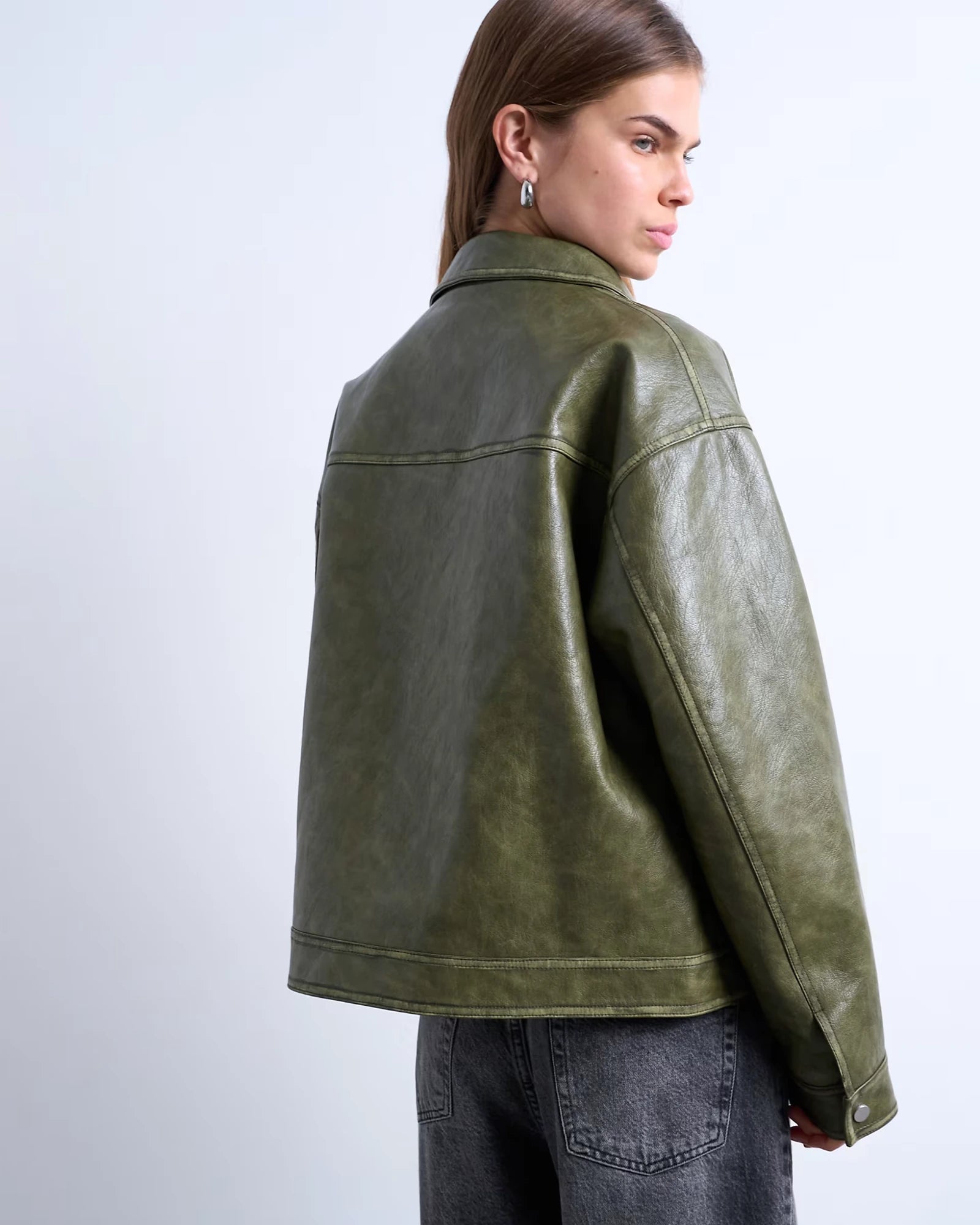 Topshop-faux-leather-zip-up-jacket-with-patch-pockets-in-washed-green