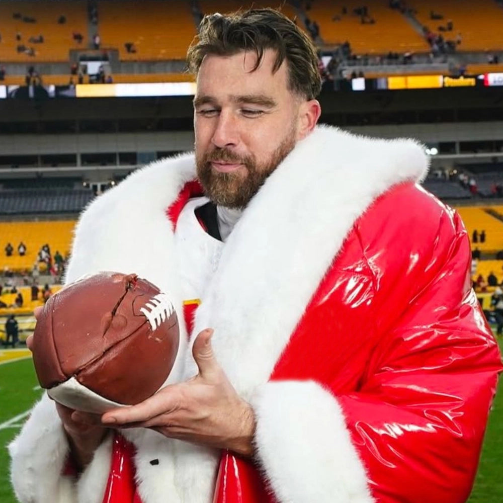 Travis Kelce Chiefs Vs Steelers Game Christmas Red Coat