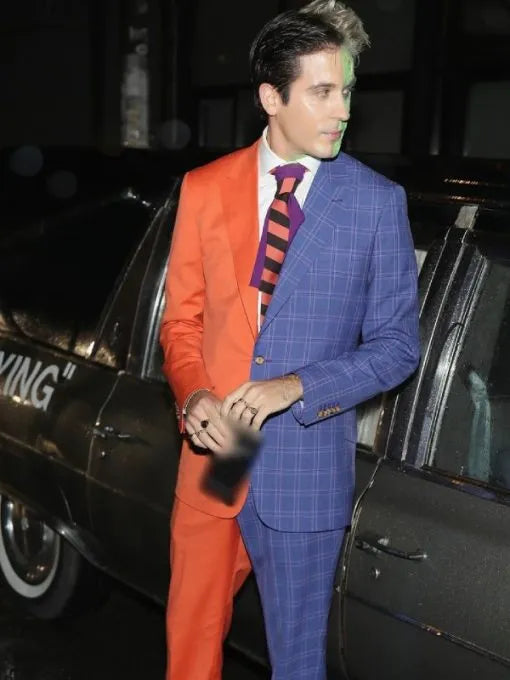 Two-Face-G-Eazy-Singer-Halloween-Orange-and-Blue-Costume-Suit