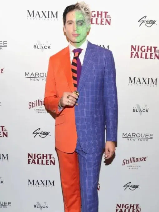 Two-Face-G-Eazy-Singer-Halloween-Orange-and-Blue-Suit