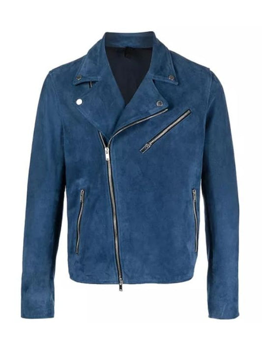 Diesel Gold Suede Leather Jacket, Blue