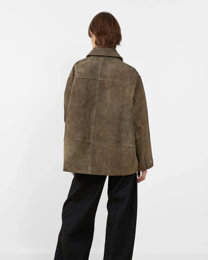 Vincenzo-Soeur-Suede-Jacket-Dark-Khaki
