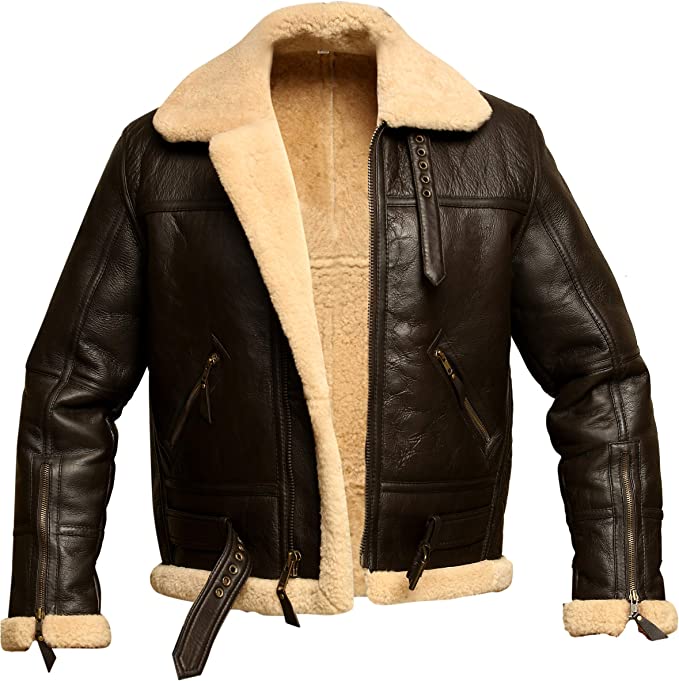 Vintage-Brown-Leather-Shearling-Jacket-sale