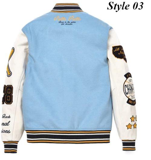 Pelle Pelle Blue & White Varsity Jacket