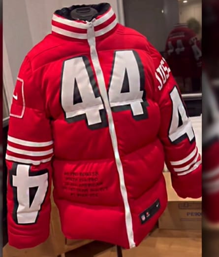 Halloween Jacket - Kristin Juszczyk SF 49ers Puffer Coat