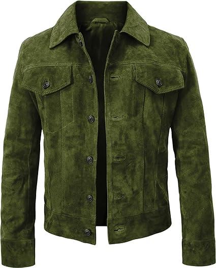 Trucker Suede Leather Jacket, Multi