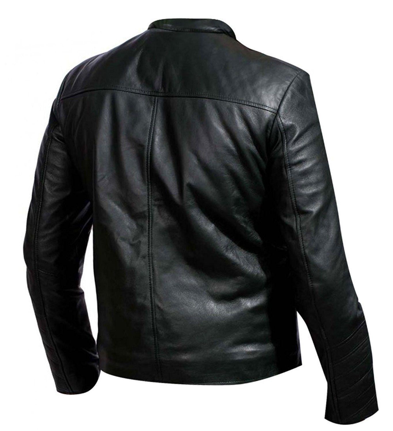 Stephen Amell Hooded Black Leather Jacket