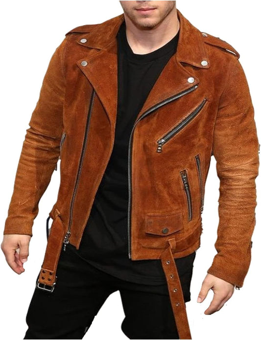 Nick Jones Suede Brown Leather Jacket