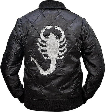 Ryan Gosling Black Satin Drive Scorpion Jacket