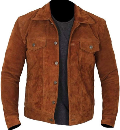 Men's Fashion Moto Stylish Suede Leather Jacket