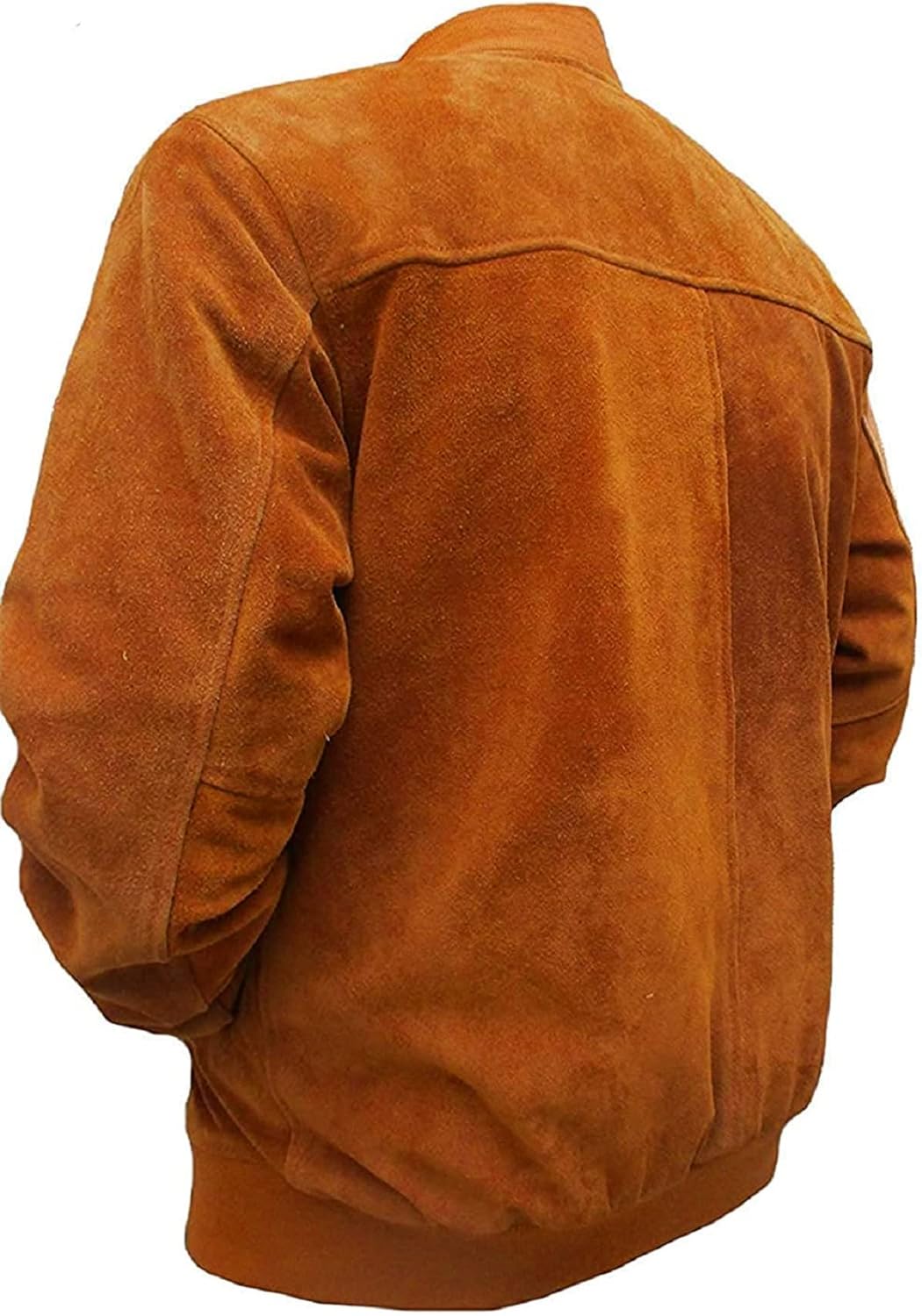 Men's Brown Bomber Style Suede Leather Jacket