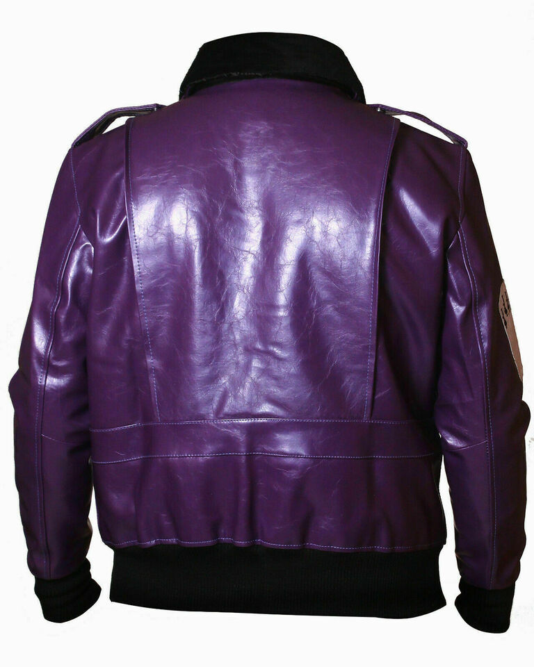 Purple Joker Goon Winter Shearling Leather Jacket