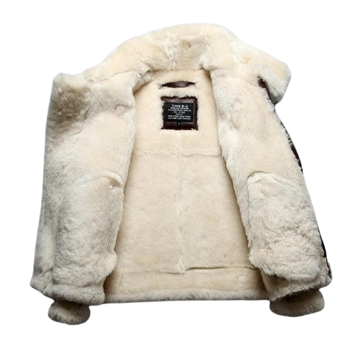 White Shearling Jacket For Winter B3 - Warmth Jacket