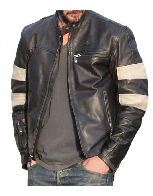 KRGT-1 Motorcycle Keanu Reeves Black Leather Jacket