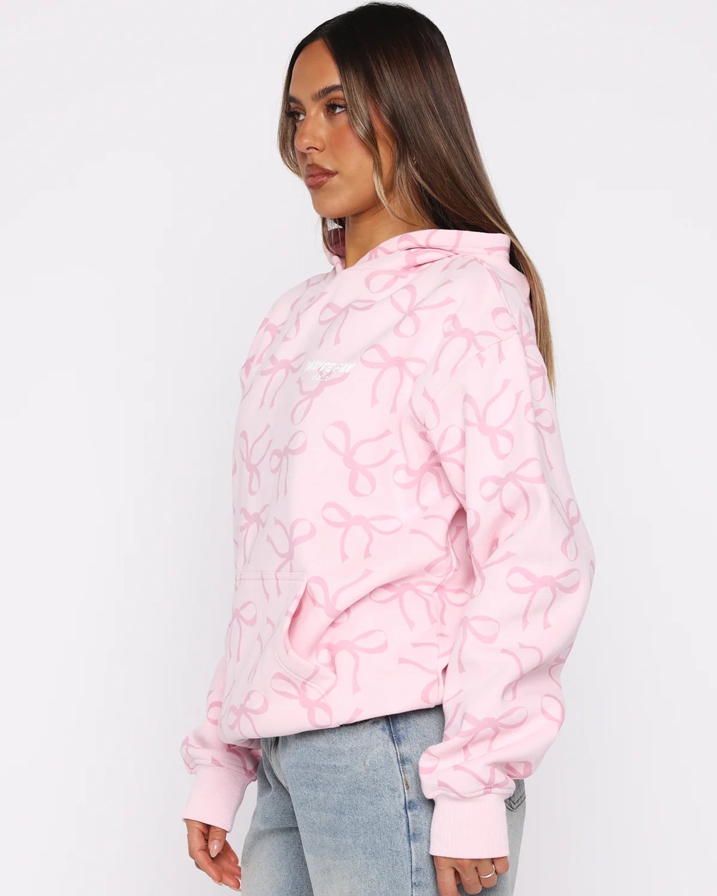 White-Fox-Pink-Bow-Hoodie-SideView