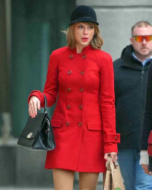 Taylor Swift Red Double Breasted Trench Coat