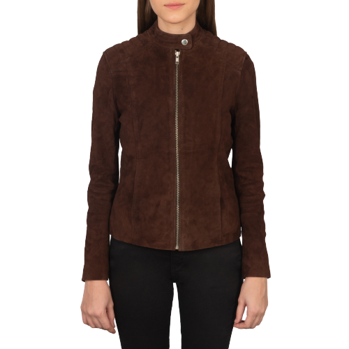 Kelsee Mocha Suede Jacket Women, Brown