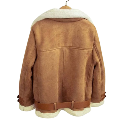 Fur Shearling Jacket Women, Brown